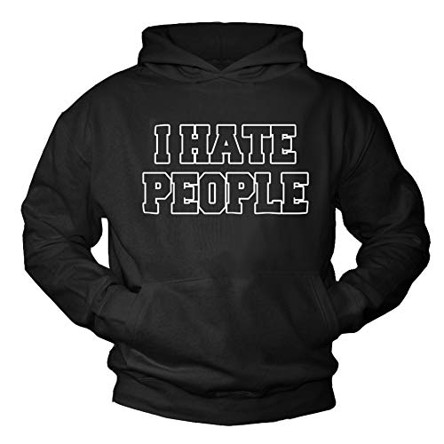 MAKAYA Sprüche Hoodie Herren - I Hate People - Pullover mit Kapuze Sweatshirt Pulli Lustig Schwarz Größe L von MAKAYA