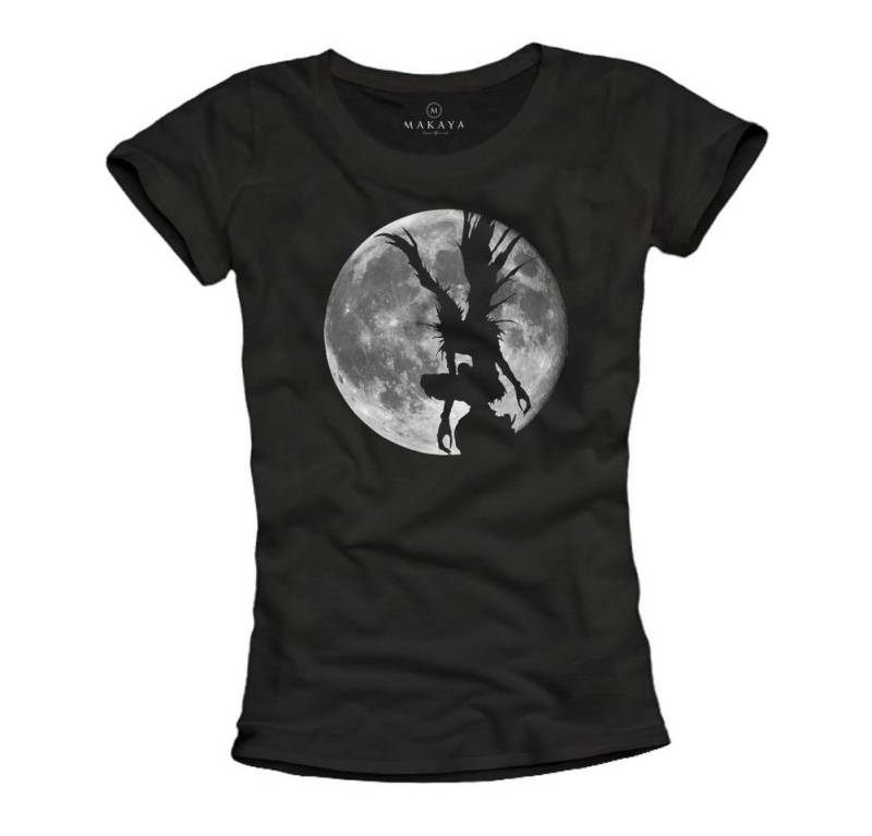 MAKAYA T-Shirt Damen Death Anime Top Manga Damenshirt Print Note Mond von MAKAYA