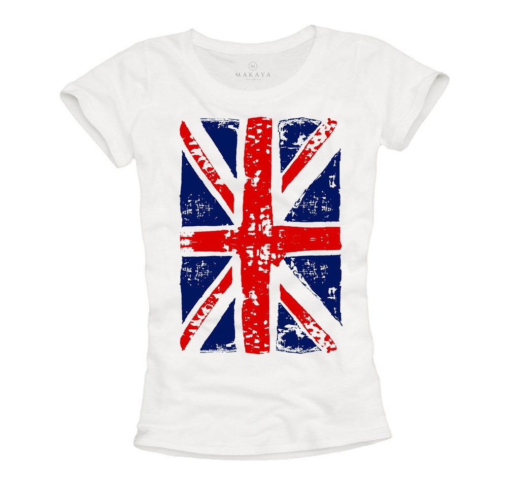 MAKAYA T-Shirt Damen England Fahne UK Flagge Trikot Frauen Top Union Jack von MAKAYA