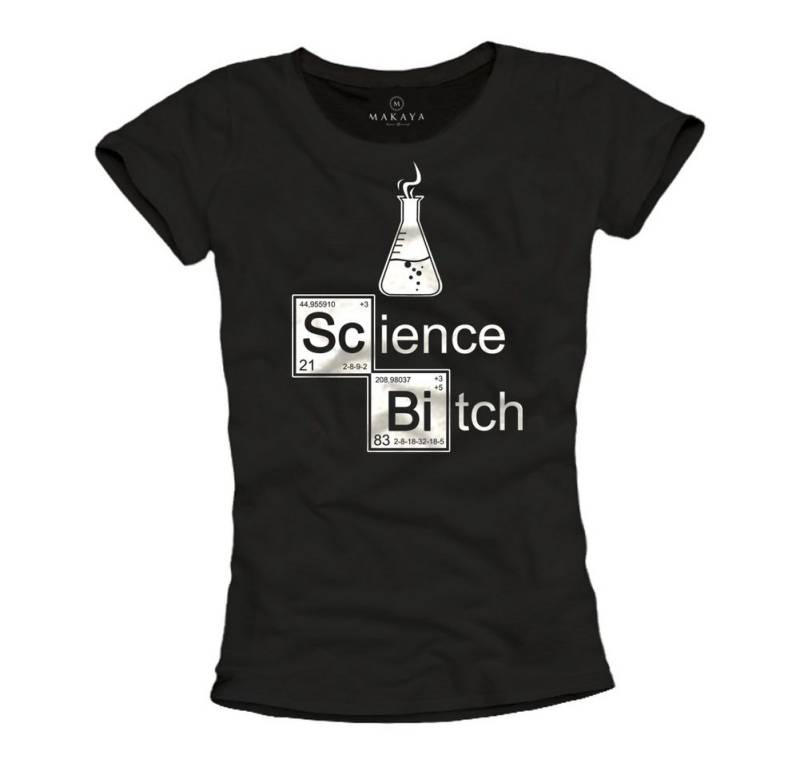MAKAYA T-Shirt Damen Freche Lustige Uni Shirts Chemie Physik Science Print Top Witzig von MAKAYA