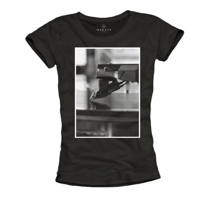 MAKAYA T-Shirt Damen Hip Hop Musik Punk Rock Disco Party Top Bandshirt Frauen von MAKAYA