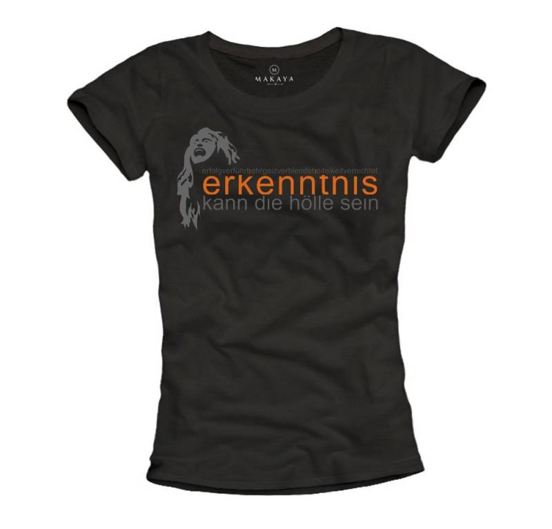MAKAYA T-Shirt Damen Lustiges Sprüche Top Erkenntnis Slogan Witzige Freche Oberteile mit Frontprint von MAKAYA