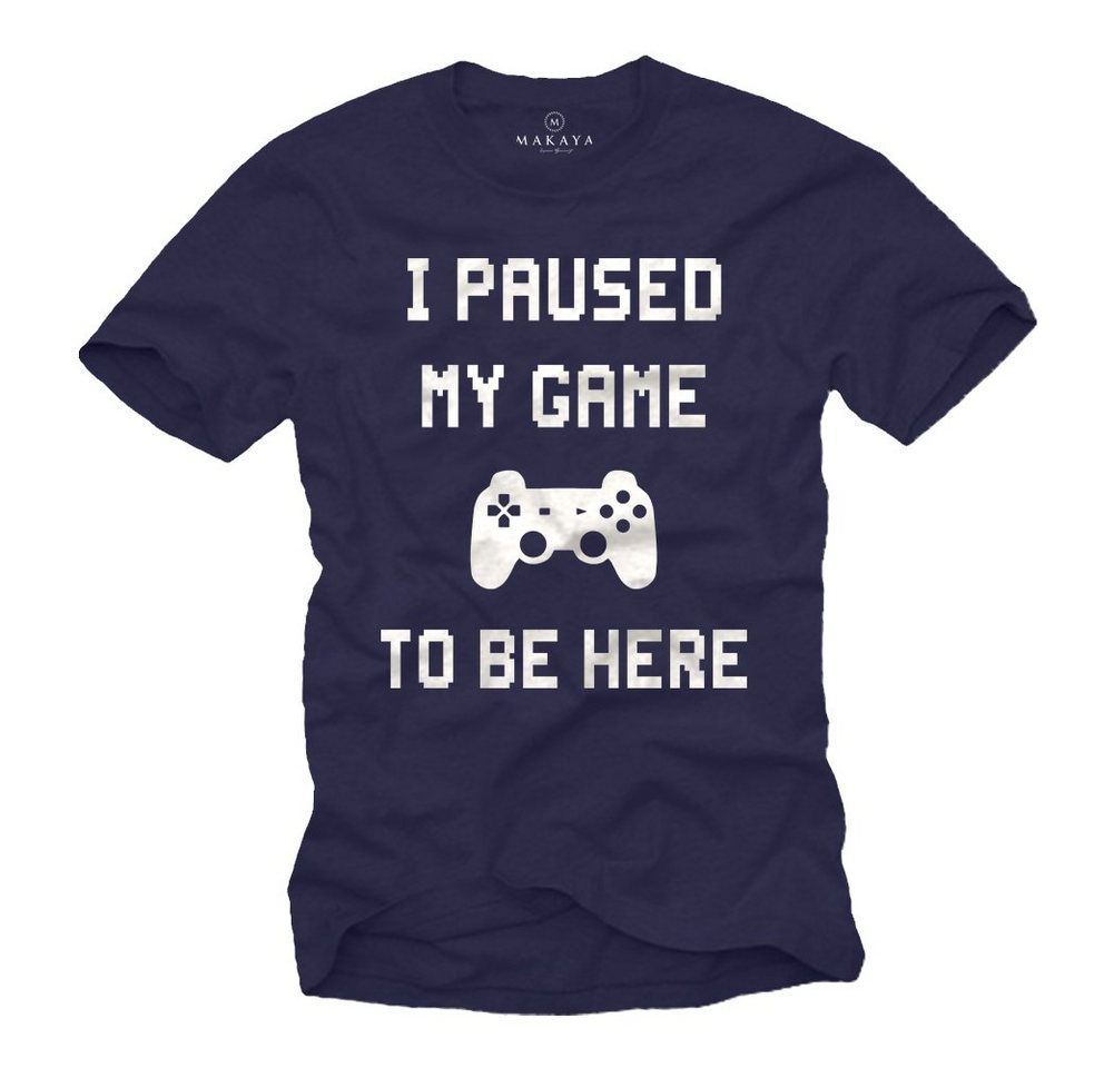 MAKAYA T-Shirt Gamer Computer Design Männer Herren Jungen Jungs Nerd Gaming Motiv mit Druck, aus Baumwolle von MAKAYA