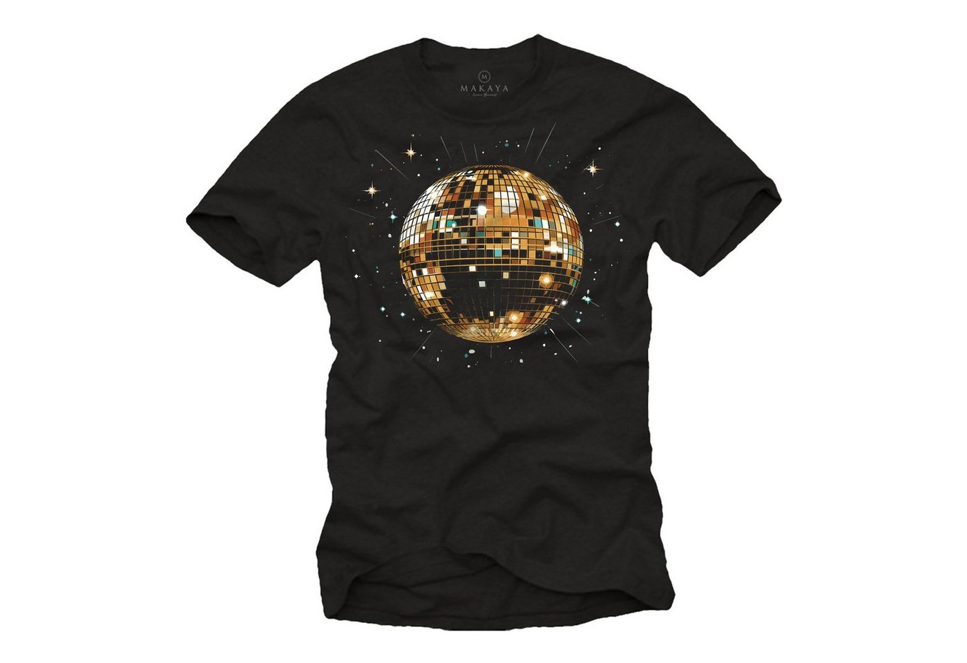 MAKAYA T-Shirt Herren Disco Motiv 60er 70er 80er Jahre Woodstock Style Musik Geschenke, Jungs, Männer von MAKAYA