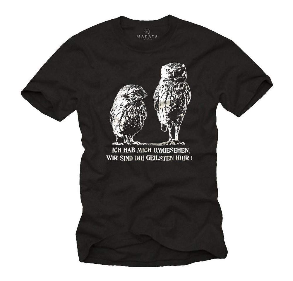 MAKAYA T-Shirt Herren Eule Spruch Witzig Lustig Cool Print Druck Jungen Männer Kinder mit Druck MAKAYA T-Shirt Herren Eule Spruch Witzig Lustig Cool Print Druck Jungen Männer Kinder mit Druck von MAKAYA