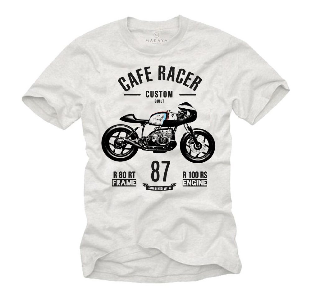 MAKAYA T-Shirt Herren Motorradbekleidung Männer Geschenke Motorrad Motiv Biker mit Druck, aus Baumwolle von MAKAYA