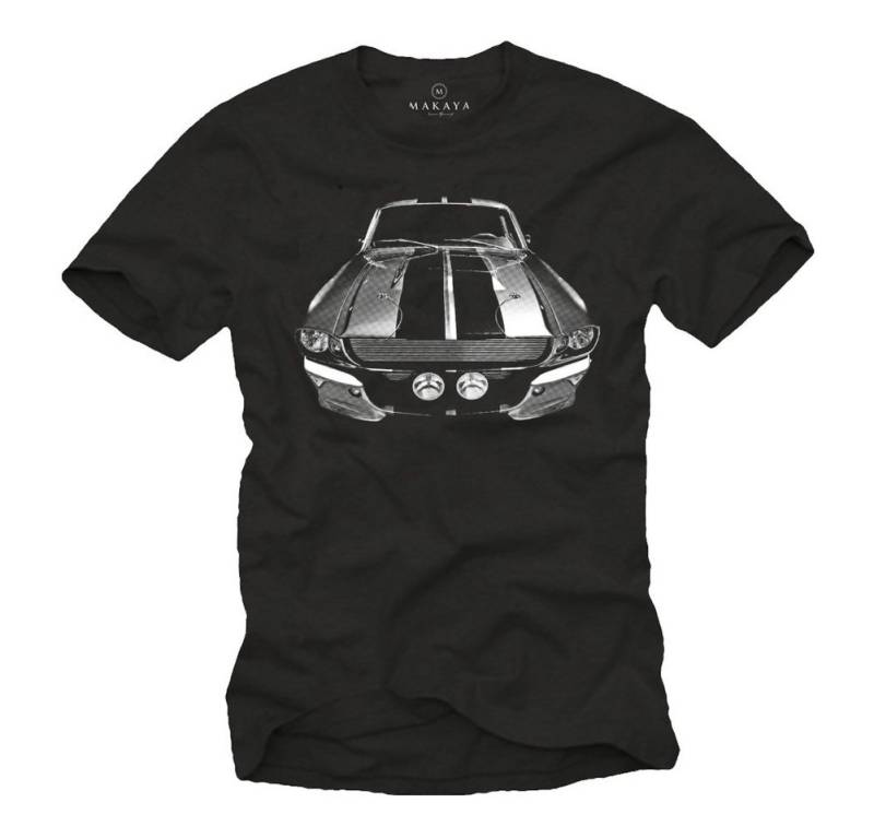 MAKAYA T-Shirt Herren mit Auto Print - 1968er Oldtimer Retro Vintage US Muscle Car mit Print von MAKAYA