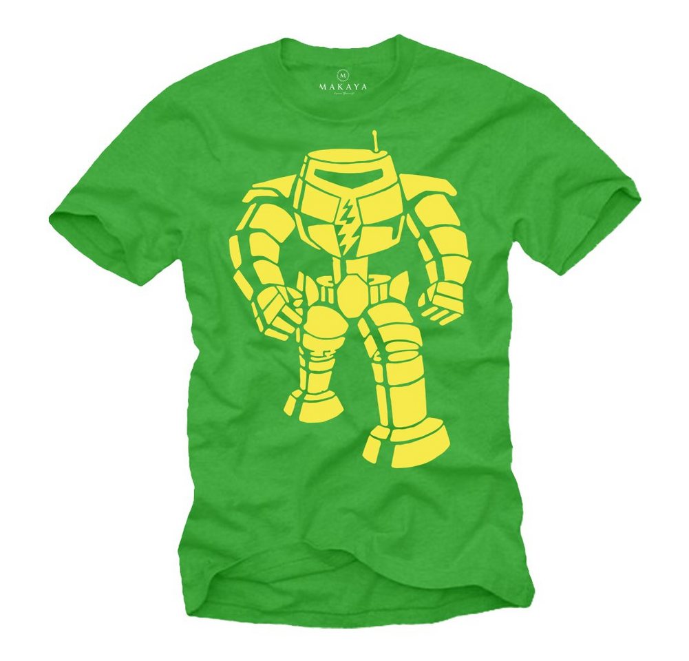 MAKAYA T-Shirt Roboter Motiv Jungen Kinder Jugendliche Print Aufdruck Cool Lustig mit Druck, aus Baumwolle von MAKAYA