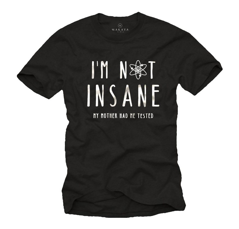 MAKAYA T-Shirt Witzige Sprüche für Kinder Druck - Not Insane Jungen Spruch Lustig mit Druck, aus Baumwolle von MAKAYA