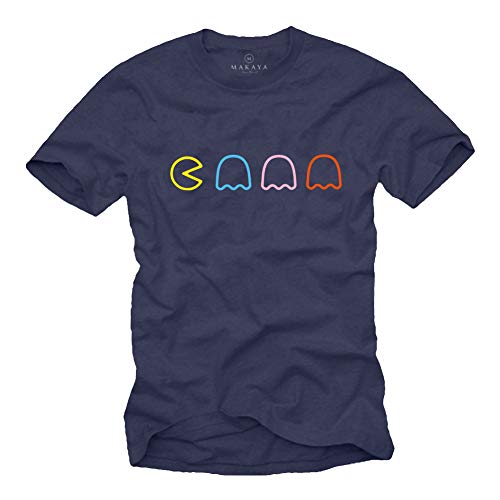 MAKAYA Vintage Gamer T-Shirt Herren Old School Game - Geschenke für Computer Nerds Man Blau S von MAKAYA