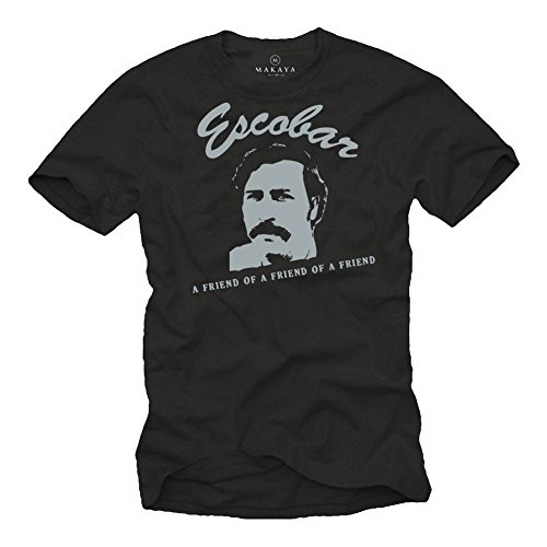 Mafia T-Shirt für Herren Pablo Escobar schwarz Größe XXXL von MAKAYA