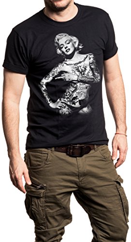 Marilyn Herren T-Shirt - Tattoo Pin UP - schwarz Größe XL von MAKAYA
