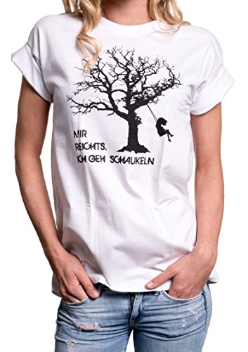 Mir reichts ich GEH schaukeln - Damen Shirt weiß Print große Größen Longshirt S Mir reichts ich GEH schaukeln - Damen Shirt weiß Print große Größen Longshirt S von MAKAYA