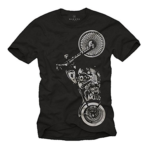 Motorrad T-Shirt für Herren schwarz/Männer L von MAKAYA