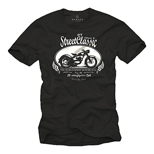 Motorrad T-Shirt für Herren DKW RT 250 Oldtimer schwarz Größe L von MAKAYA