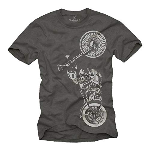 Motorrad T-Shirt für Herren Grau/Männer S von MAKAYA