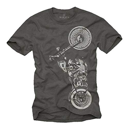 Motorrad T-Shirt für Herren Grau/Männer XXXXXL von MAKAYA