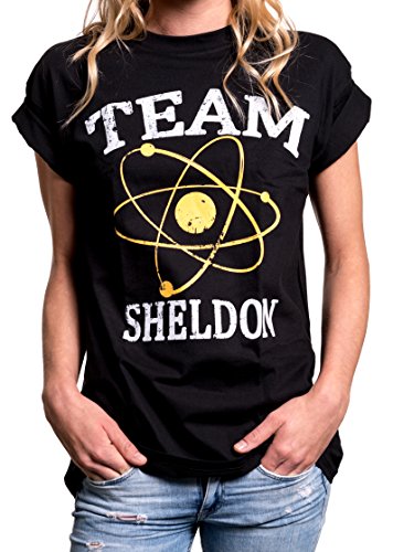 Nerd Oberteile - Coole Sachen für Lustige Tshirts Geschenke Theory Fans Team Sheldon Longshirt Damen schwarz Übergrößen XXL von MAKAYA