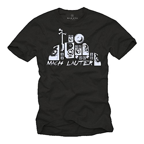 Old School Boxen T-Shirt für Herren MACH LAUTER schwarz Größe XXL von MAKAYA