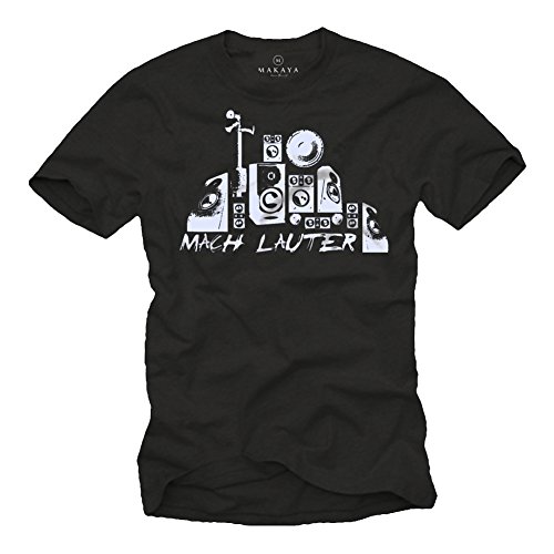 Old School Boxen T-Shirt für Herren MACH LAUTER schwarz Größe XXXL von MAKAYA