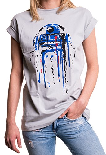 Oversize Frauen T-Shirt mit Aufdruck - Lustige Tshirts Geschenke Theory Star Child - Longshirt Übergröße sehr weit geschnitten grau Wars L von MAKAYA