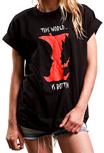 Oversize Top locker geschnitten Manga Comic Shirt Damen mit Aufdruck Death Note schwarz Größe S von MAKAYA