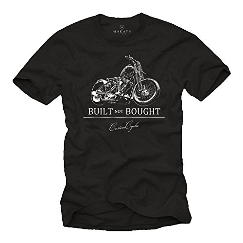 Rocker T-Shirts für Motorradfahrer Built NOT Bought schwarz Größe XXXXL von MAKAYA