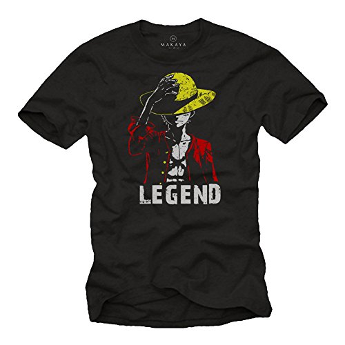 Ruffy T-Shirt - Legend - Comic Anime Geschenke für Piece Nerds Gamer schwarz S von MAKAYA