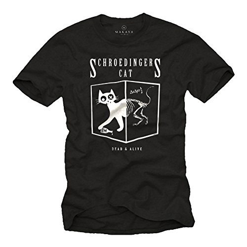 Schrödingers Katze T-Shirt schwarz Lustige Tshirts Geschenke Theory Größe XXXXXL von MAKAYA