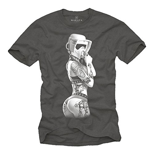 Strom Trooper Star - Tattoo T-Shirt Herren - Ink Wars grau L von MAKAYA