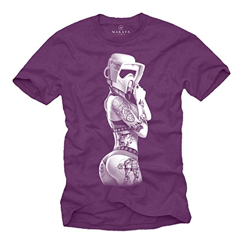 Strom Trooper Star - Tattoo T-Shirt Herren - Ink Wars lila L von MAKAYA