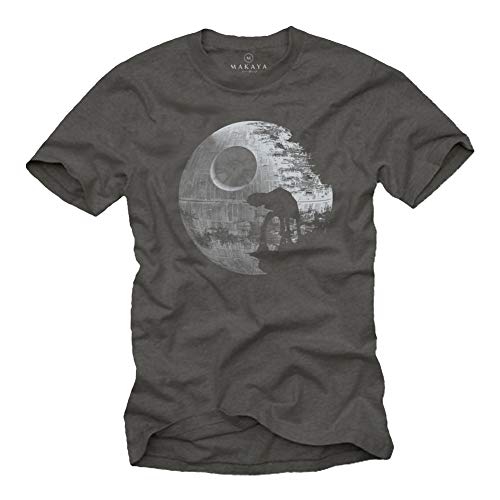 Todessstern T-Shirt mit at at im Mond Grau Herren Größe XXXL von MAKAYA