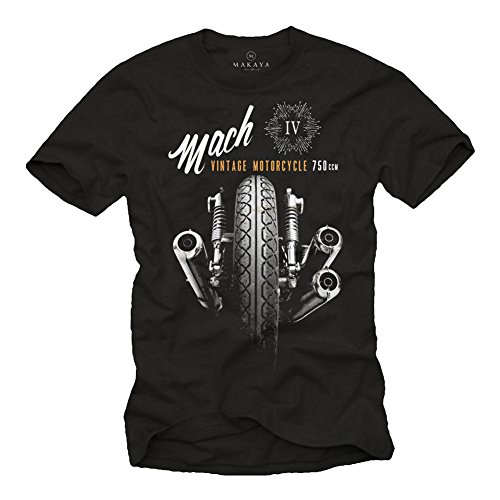 Vintage Motorrad T-Shirt für Männer MACH 4 schwarz Größe L Vintage Motorrad T-Shirt für Männer MACH 4 schwarz Größe L von MAKAYA