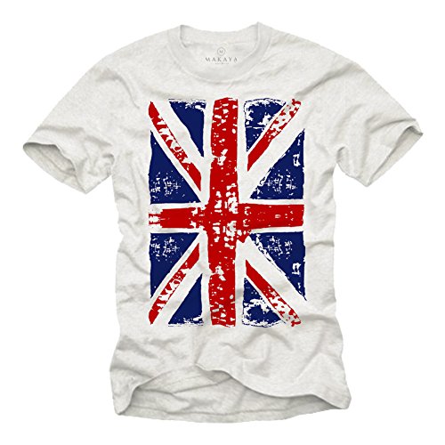 Vintage UK T-Shirt Union Jack Flagge weiß Männer M von MAKAYA