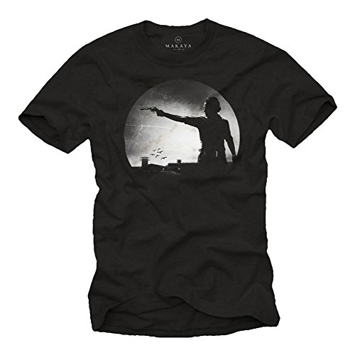 Walking Dead Comic T-Shirt Herren - Rick - Geschenke für Fans Fanartikel schwarz XL von MAKAYA