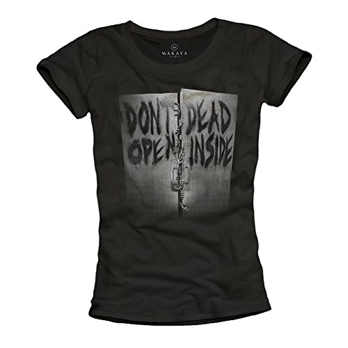 Walking Dead T-Shirt für Damen - Don´T Open Dead Inside - schwarz Größe L von MAKAYA