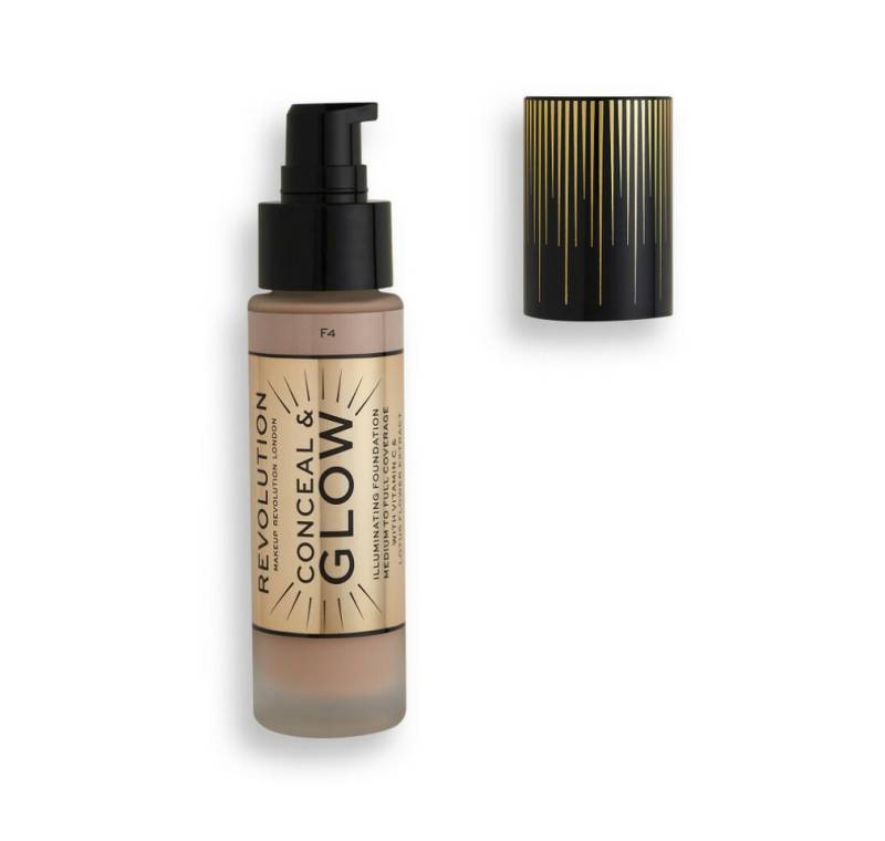 MAKE UP REVOLUTION Concealer Conceal & Glow Aufhellende Creme-Grundierung F4 23 ml von MAKE UP REVOLUTION