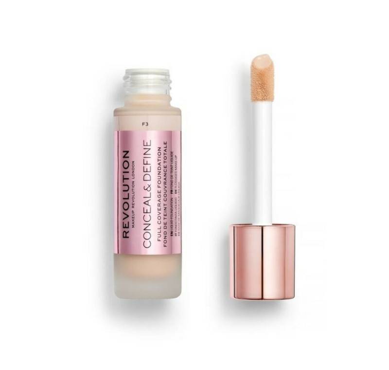 MAKE UP REVOLUTION Concealer Revolution Make Up Conceal y Define Full Coverage Foundation F3 23ml von MAKE UP REVOLUTION