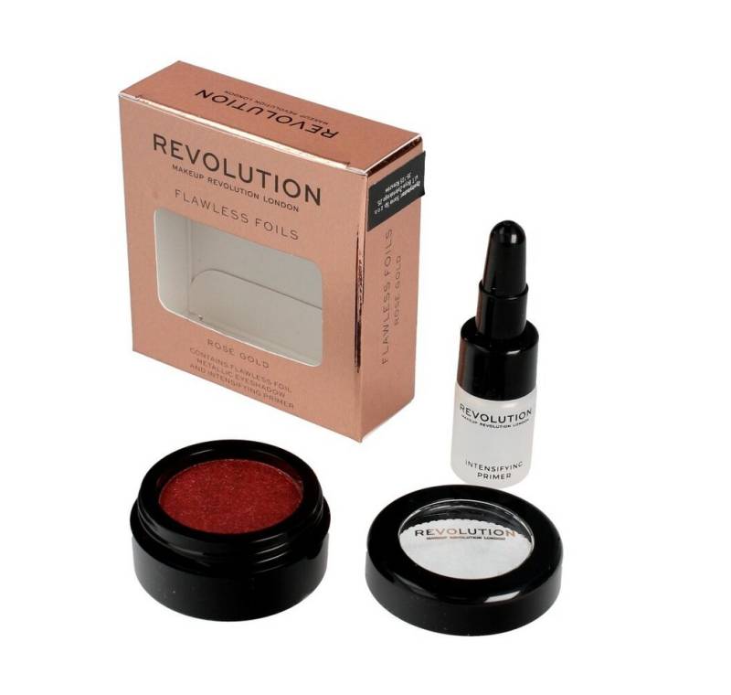 MAKE UP REVOLUTION Foundation Makeup Revolution Flawless Foils Metallic Eye Shadow+Base Rose Gold von MAKE UP REVOLUTION