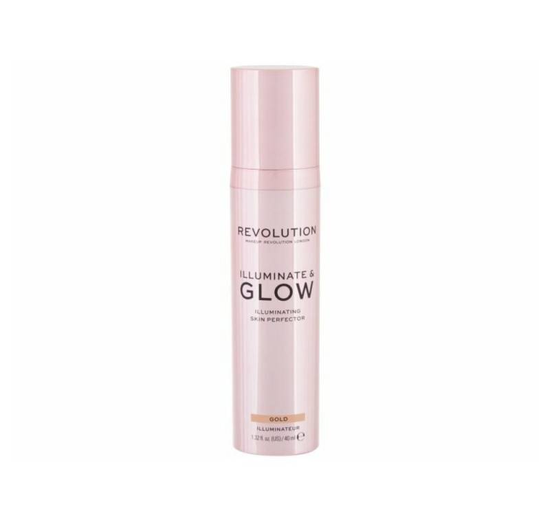MAKE UP REVOLUTION Highlighter Glow & lluminate Liquid Highlighter Gold für das Gesicht 40 ml von MAKE UP REVOLUTION