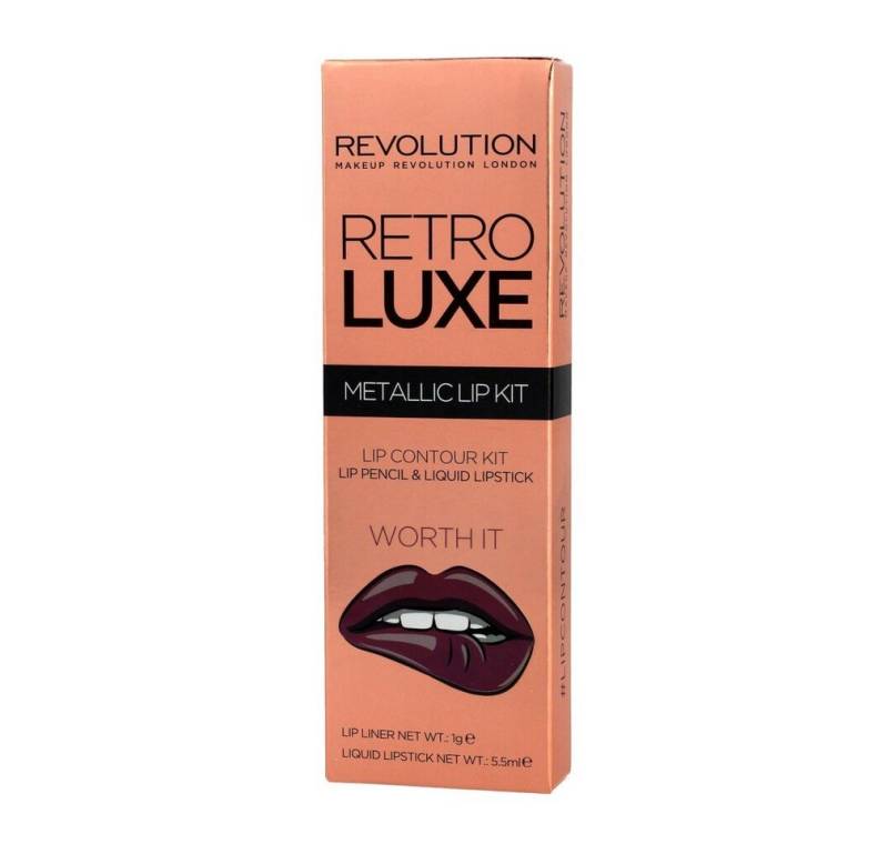 MAKE UP REVOLUTION Make-up Set Makeup Revolution Retro Luxe Metallic Lip Kit Worth It 1op. von MAKE UP REVOLUTION