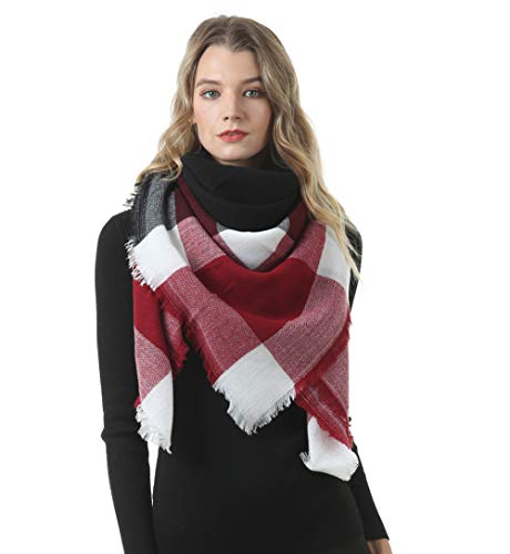 AISHNE Xxl Schal Kariert Winter Damen Winterschal Herbstschal Karoschal Deckenschal Plaid Muster Frauen Karo Tuch von MAKFORT