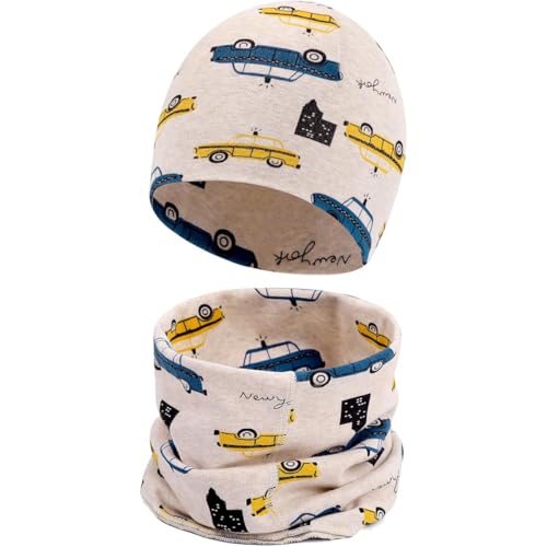 Baumwolle Mütze Loop Schal Sets Winter Weich Beanie Winddicht Schlauchschal Baby Jungen Mädchen von MAKFORT