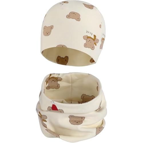 Baumwolle Mütze Loop Schal Sets Winter Weich Beanie Winddicht Schlauchschal Baby Jungen Mädchen von MAKFORT
