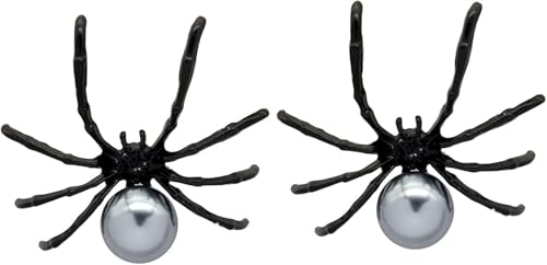 Halloween Spinne Ohrringe Schwarz Perle Spinne Ohrringe Karneval Ohrstecker Cosplay Zubehör Für Frauen Und Mädchen von MAKFORT