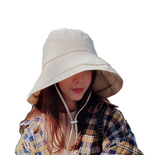 JYOHEY Sonnenhut Damen Weich Faltbarer Fischerhut Baumwolle Breite Krempe Gartenhut Strand uv Sommerhut Damen von MAKFORT