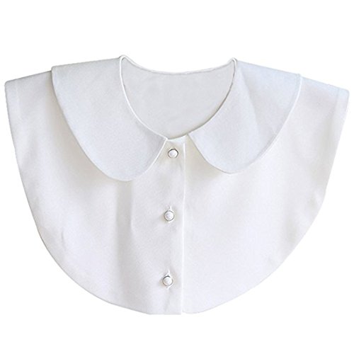 MAKFORT Abnehmbare Kragen Fake Hälfte Bluse für Damen Weiß von MAKFORT