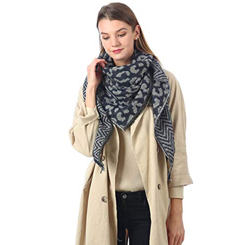 MAKFORT Damen Herbst Winter Schal Imitation Kaschmir Leoparden Halstücher Dreieck Handtuch von MAKFORT