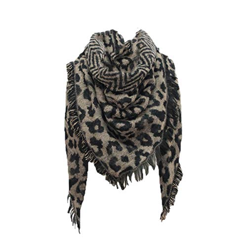 MAKFORT Damen Herbst Winter Schal Imitation Kaschmir Leoparden Halstücher Dreieck Handtuch von MAKFORT