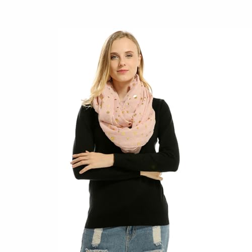 Damen Loop Schal Neu Schlauchschal mit Silbernen Punkten Muster von MAKFORT